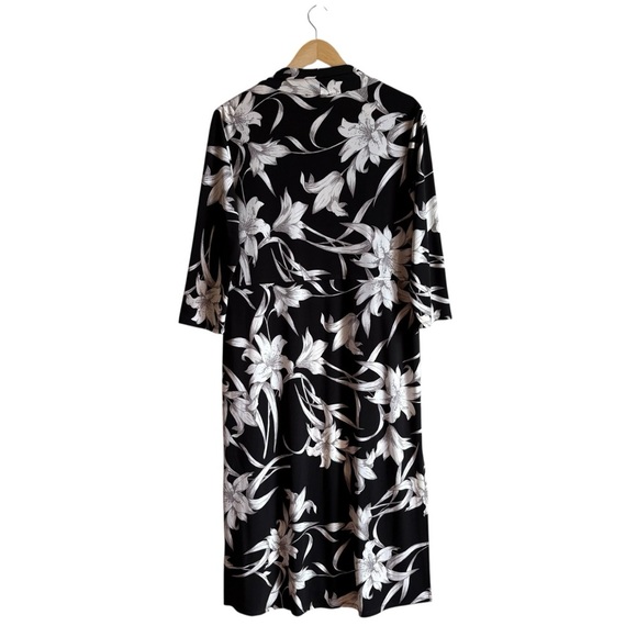 Joseph Ribkoff Black and White Floral LDS Cover Up Size 10 Kimono Cardigan - Picture 6 of 10